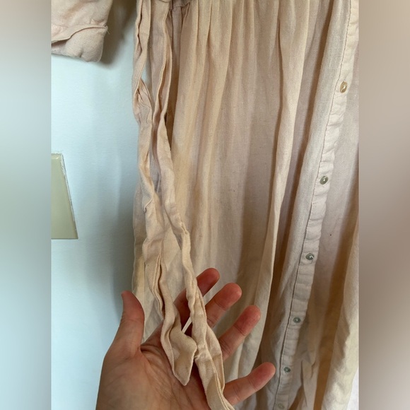 Zara TRF Linen Blend Floral Embroidered Midi Dress Medium - Picture 5 of 14